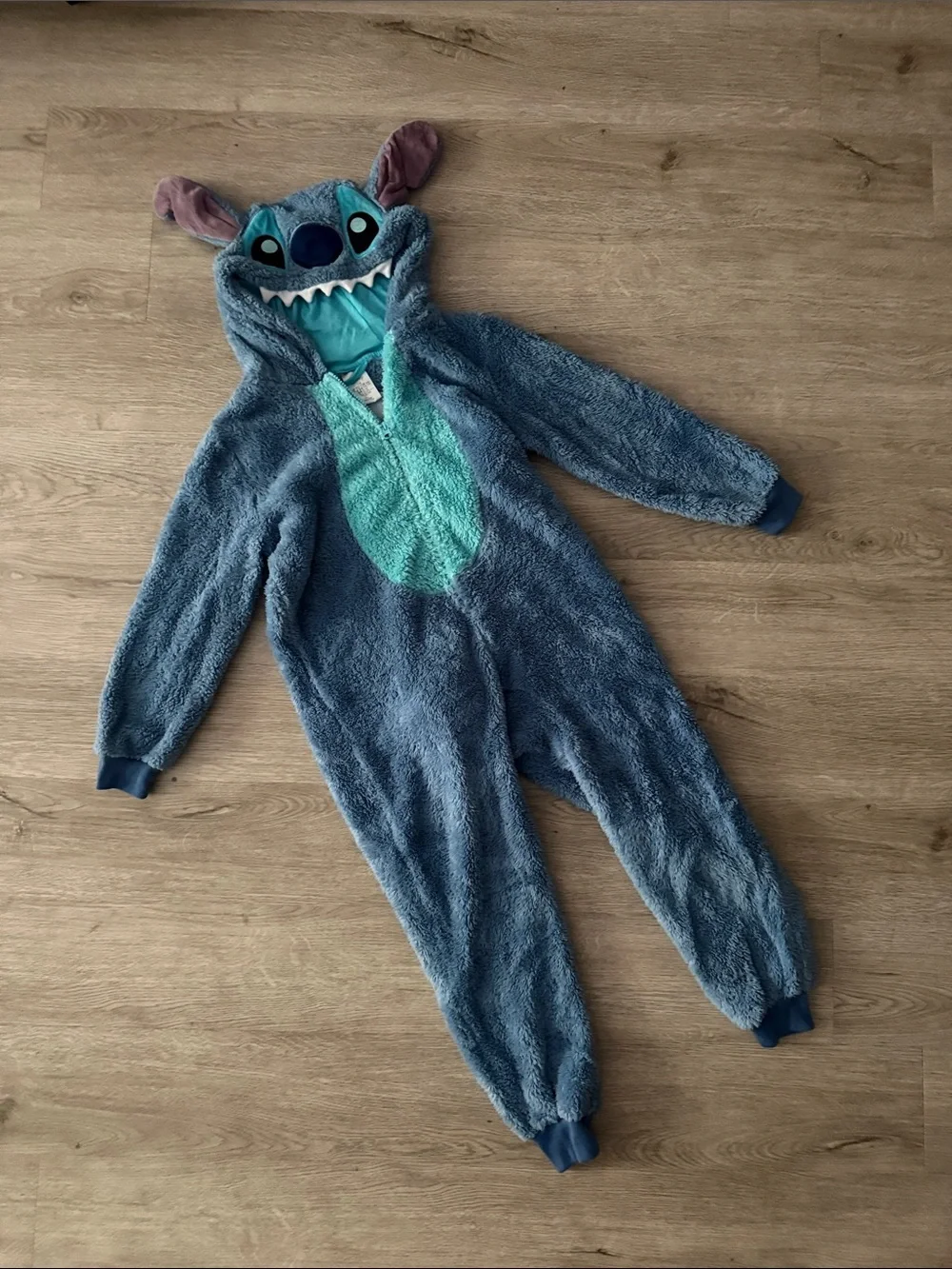 Stitch Disney Store Kids Plush One-Piece Costume in Blue with Character Hood - 7